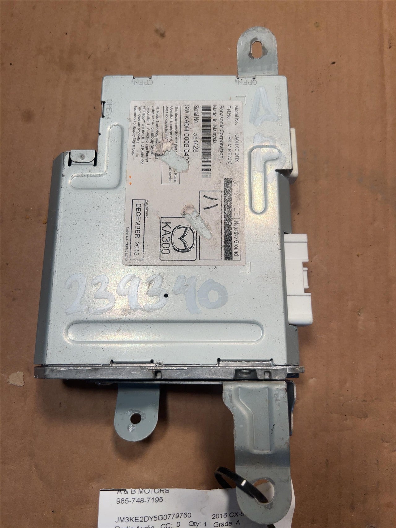 2016 2017 Mazda CX9, Mazda CX5 Radio Stereo Audio Head Unit