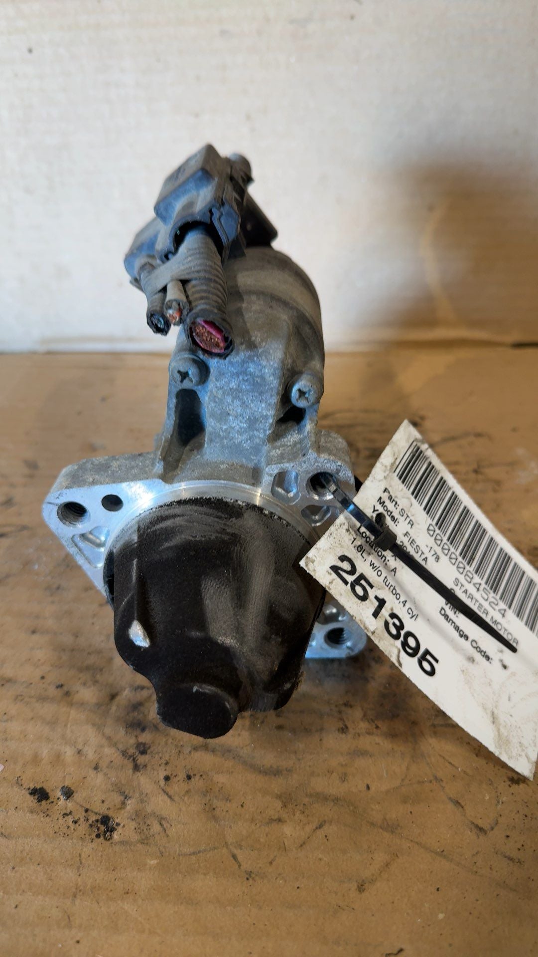 2011 thru 2019 Ford Fiesta Engine Starter Motor 1.6L 4 Cylinder without turbo