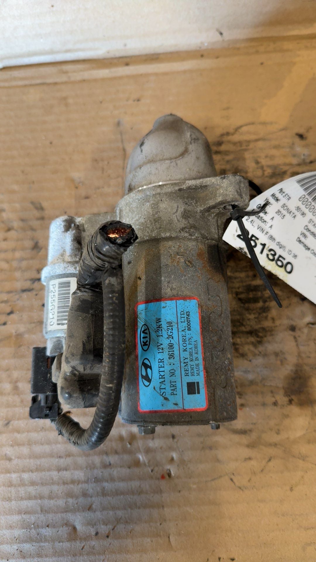 2008 thru 2016 Hyundai Sonata, KIA Optima, KIA Sportage, Hyundai Tucson and 6 more Engine Starter Motor 2.4L VIN F