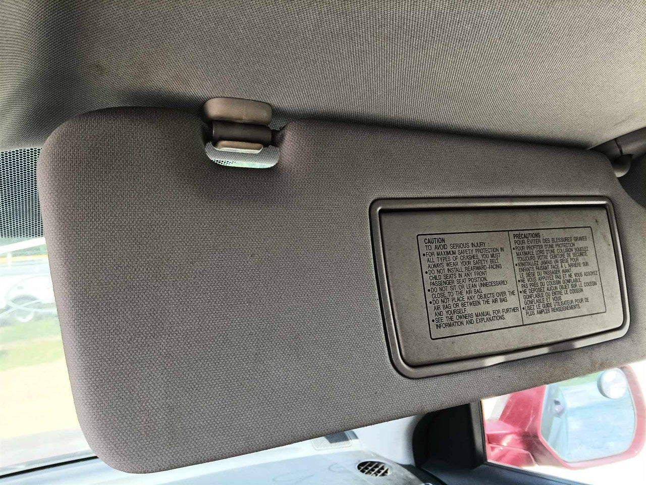 2007 thru 2011 Honda CR V Passenger Side Right Sun Visor without illumination R