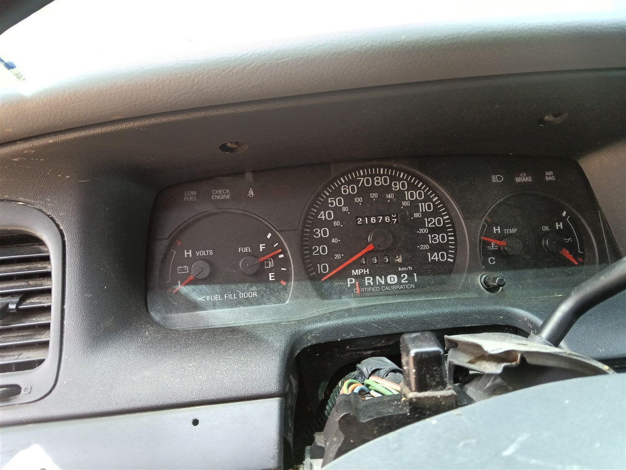 1998 thru 2002 Ford Crown Victoria Speedometer Instrument Gauge Cluster analog MPH police package