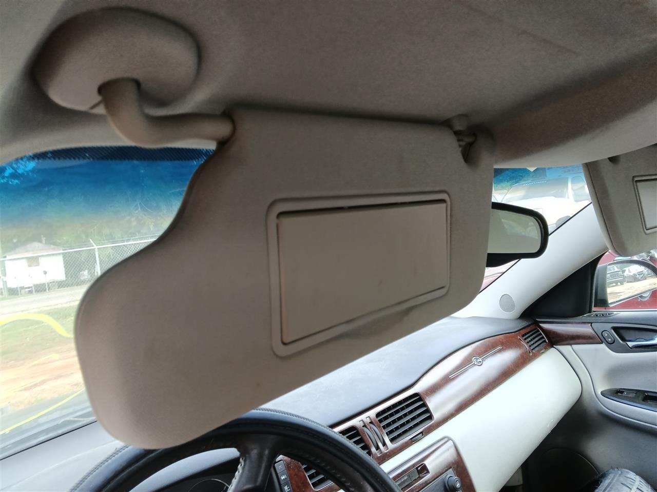 2006 thru 2016 Chevrolet Impala, Chevrolet Monte Carlo Driver Side Left Sun Visor with illumination side lamps beside mirror