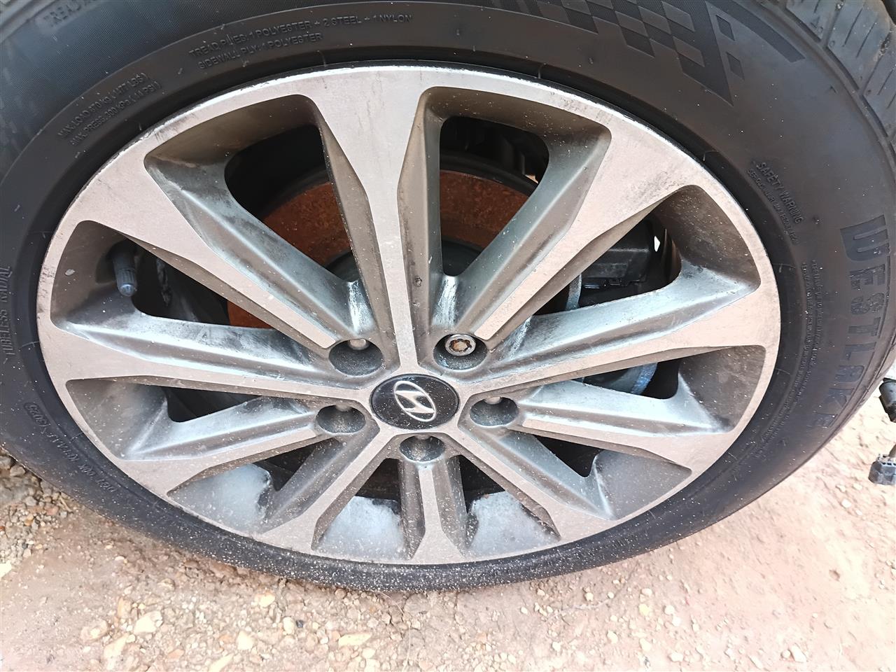 2016 2017 Hyundai Sonata Wheel Rim 17x7 exposed lug nuts 10 spoke alloy