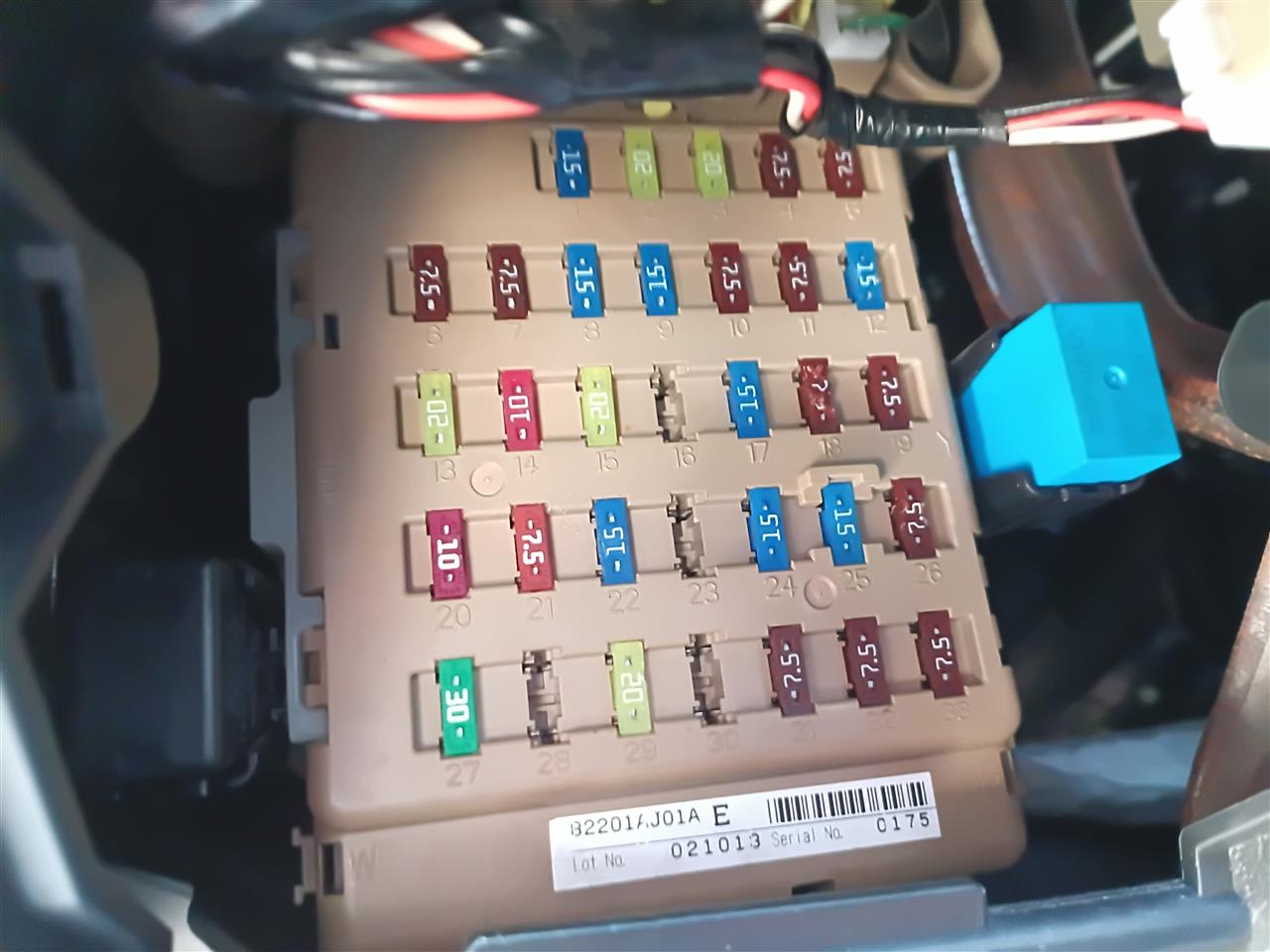 2014 Subaru Legacy Cabin Interior Fuse Box Relay Panel