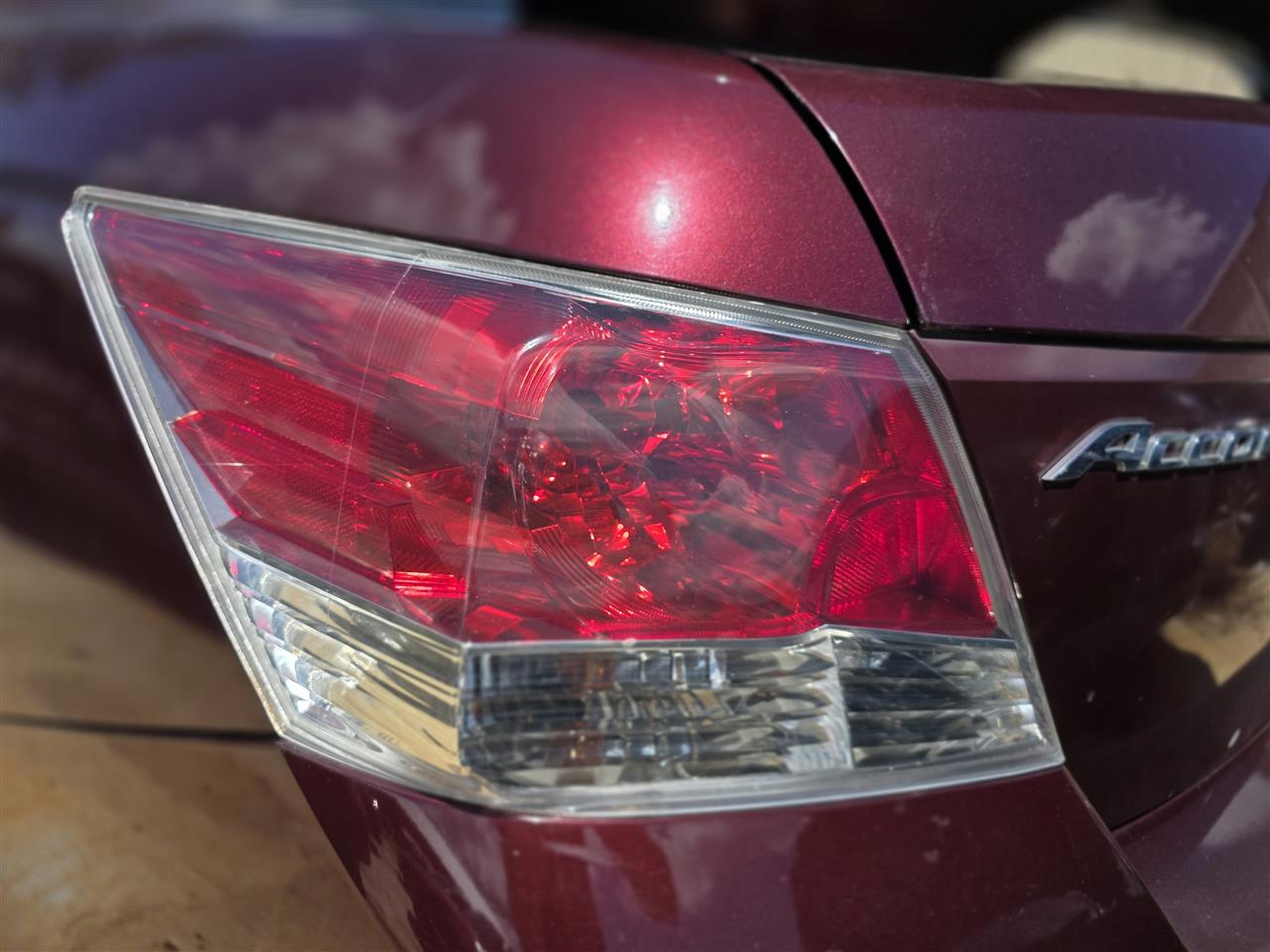 2008 thru 2012 Honda Accord Driver Side Left Tail Light Lamp Assembly Sdn L