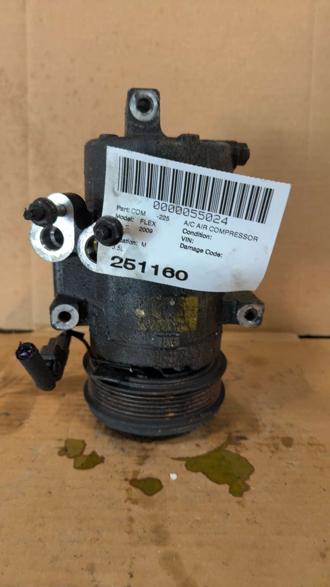 2008 thru 2012 Ford Taurus, Ford Flex, Lincoln MKS, Lincoln MKT and 2 more AC Air Conditioning Compressor 3.5L
