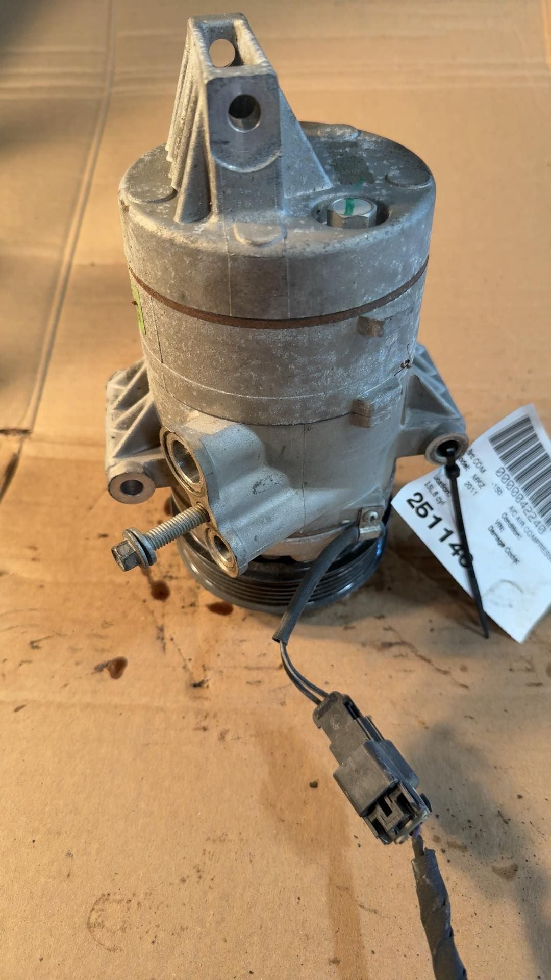 2007 thru 2012 Lincoln MKZ, Ford Fusion AC Air Conditioning Compressor 3.5L 6 Cylinder