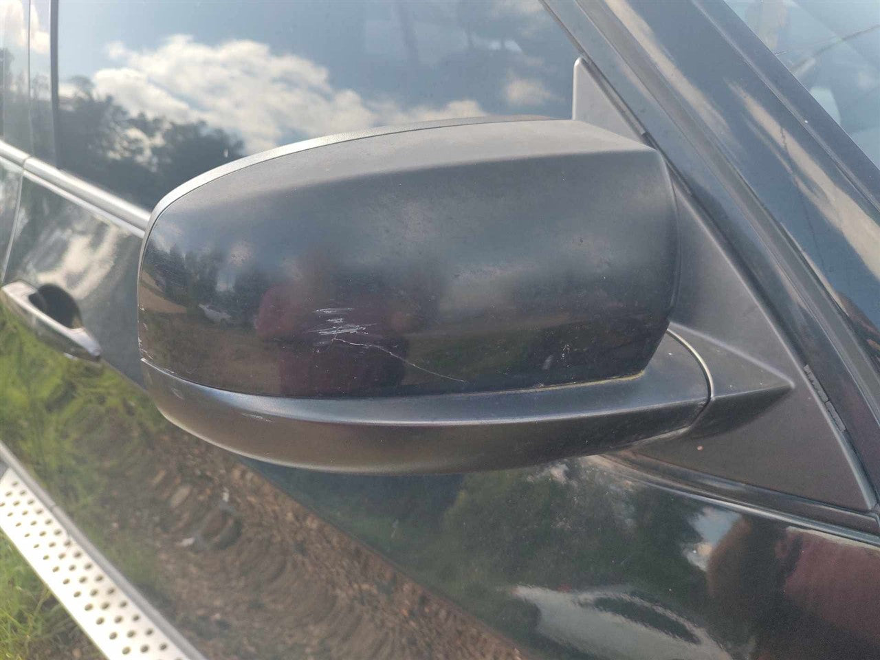 2007 thru 2013 BMW X5 Right Passenger Side View Door Mirror Power without automatic dimming option memory