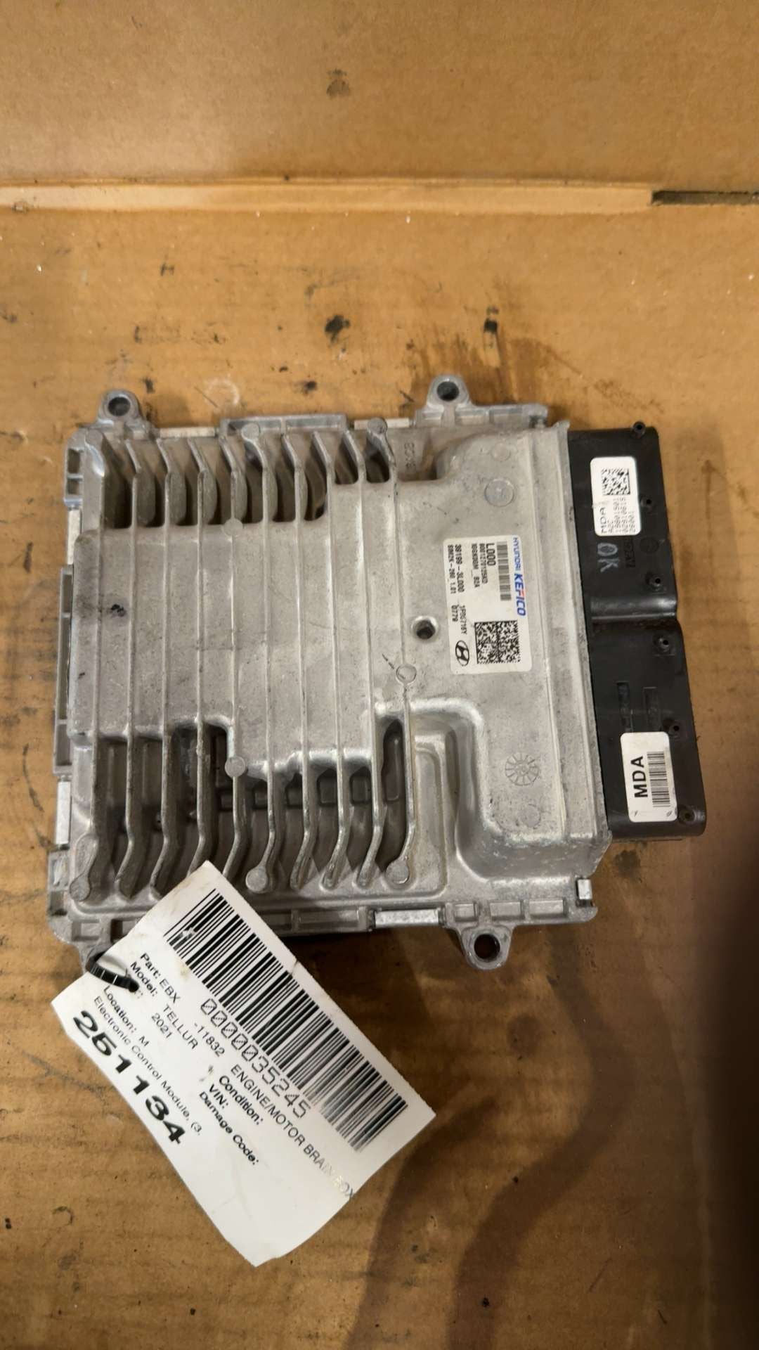 2021 KIA Telluride Engine Control Module ECU ECM PCM 3.8L Electronic LH compartment