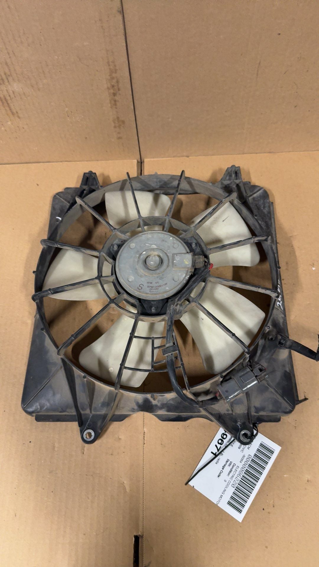 2006 thru 2011 Honda Civic RAD Cond FAN Motor 1.8L Assembly radiator LH AT
