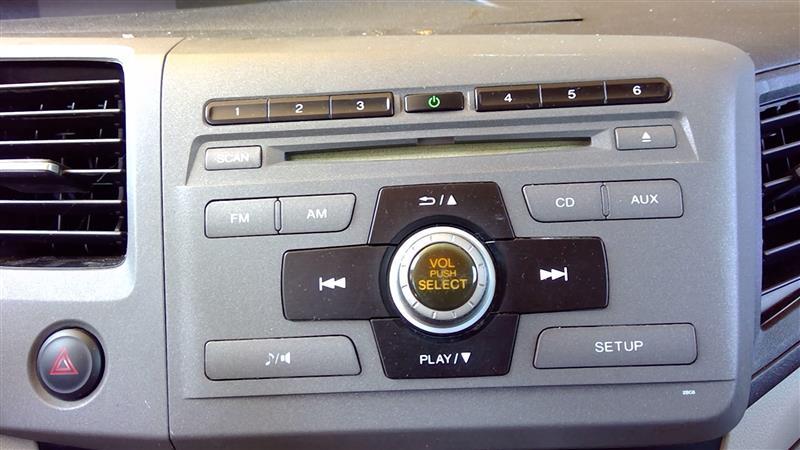 2012 Honda Civic Radio Stereo Audio Head Unit receiver assembly without navigation AM FM CD MP3 Sdn