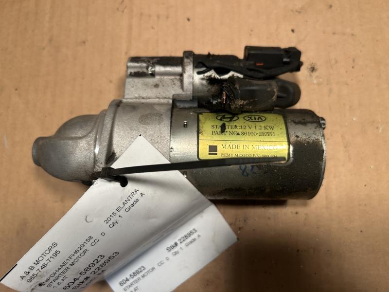 2014 thru 2020 Hyundai Elantra Engine Starter Motor US built