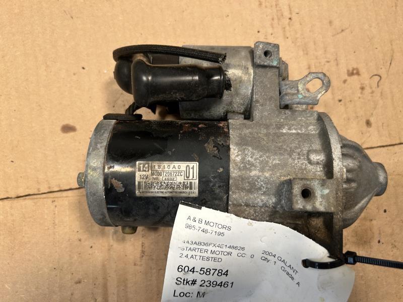 2004 thru 2012 Mitsubishi Galant, Mitsubishi Eclipse, Mitsubishi Lancer, Mitsubishi Outlander Engine Starter Motor