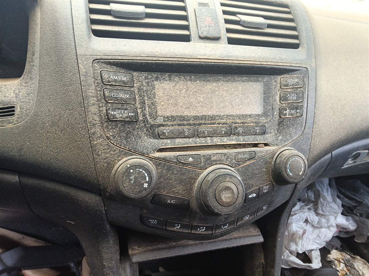 2003 thru 2007 Honda Accord Radio Stereo Audio Head Unit AM FM6 CD 6 disc without navigation 120 watt