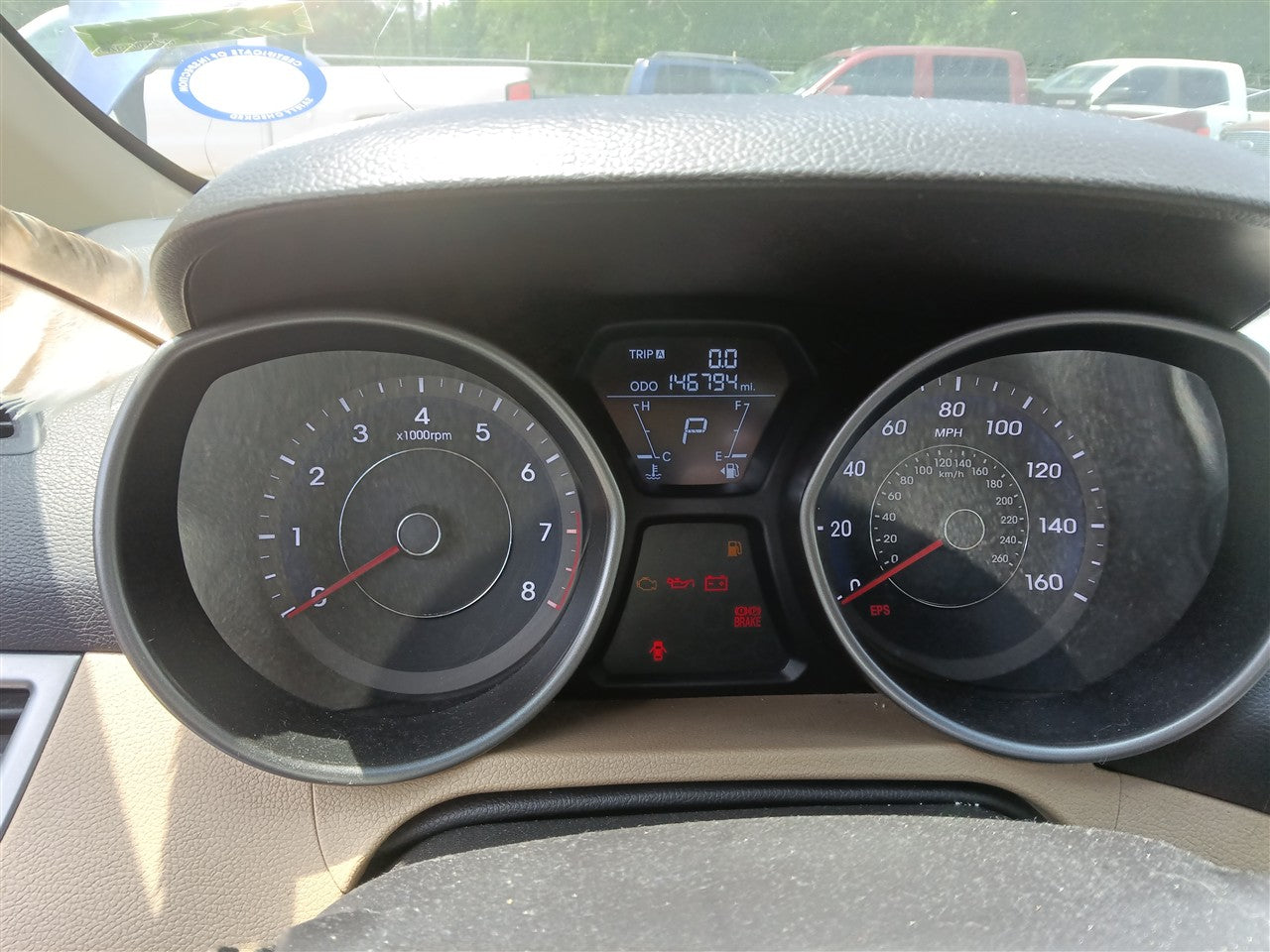 2013 Hyundai Elantra Speedometer Instrument Gauge Cluster Sdn MPH US market built AT