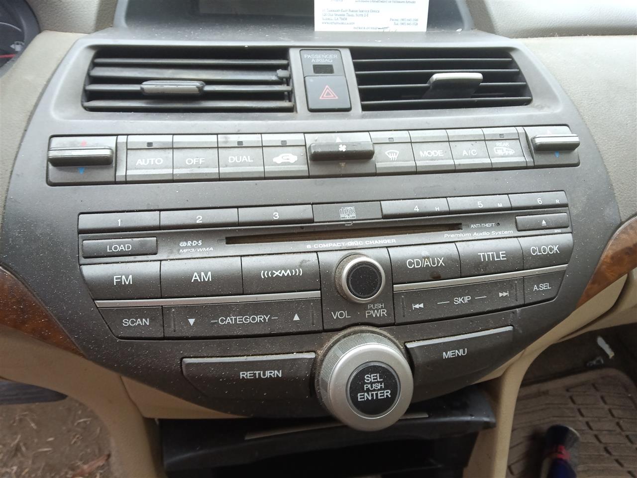 2008 2009 Honda Accord Radio Stereo Audio Head Unit assembly AM FM6CD 6 disc Sdn 2.4L EX L leather