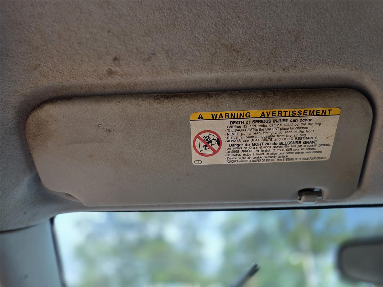 2003 2004 2005 Toyota Corolla Driver Side Left Sun Visor L