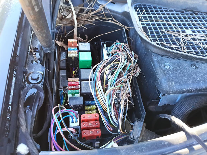 Used OEM Passenger Side Right Engine Bay Fuse Box Relay Panel from 2002 Mercedes S-Class