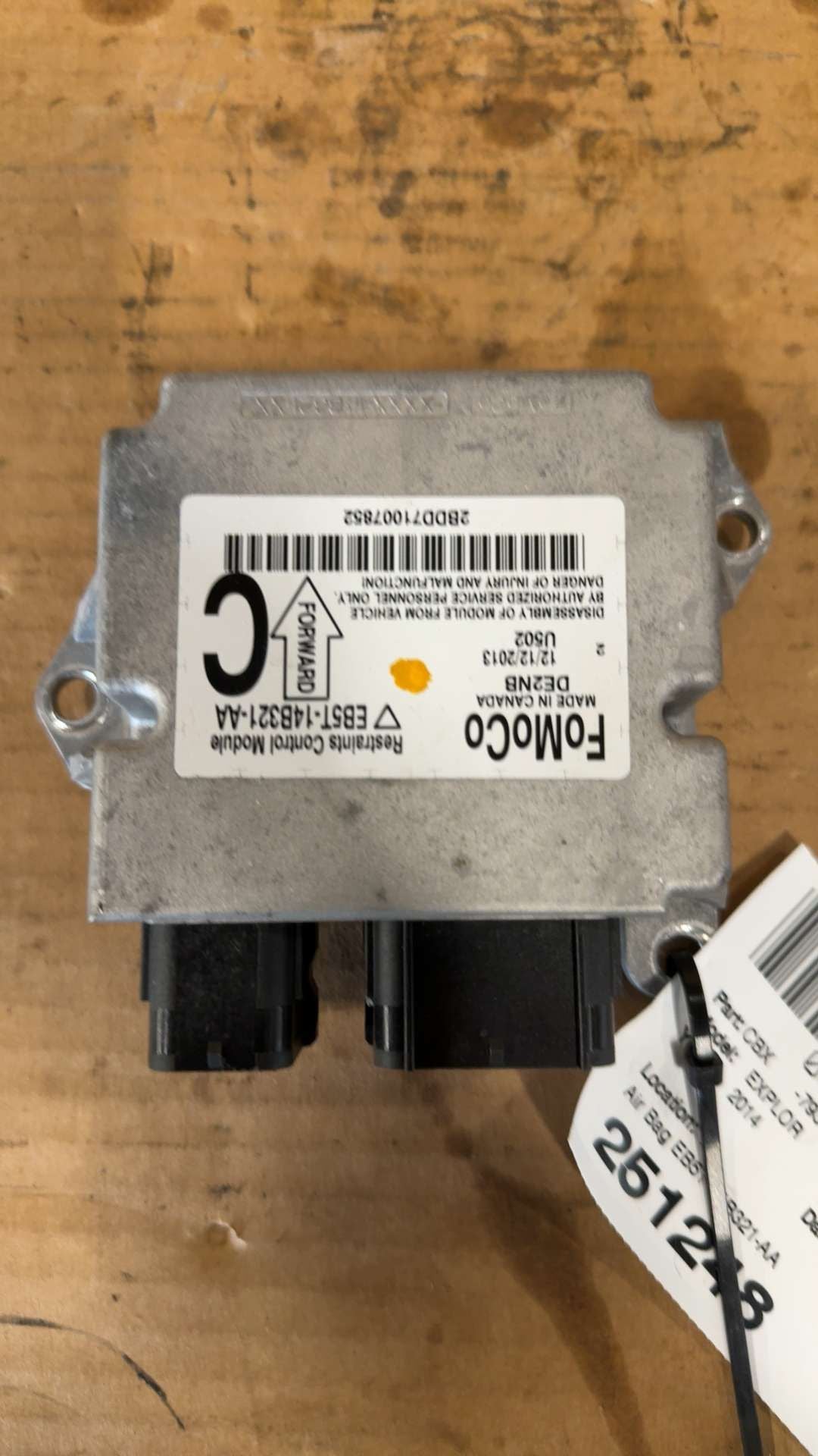 2013 2014 2015 Ford Explorer Chassis Cont MOD Air Bag