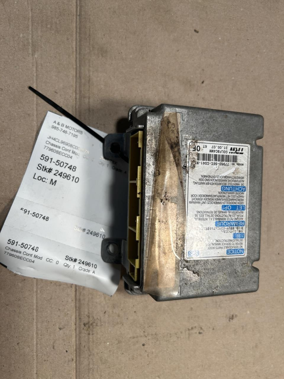 2006 2007 2008 Acura TSX Chassis Cont MOD Air Bag center dash
