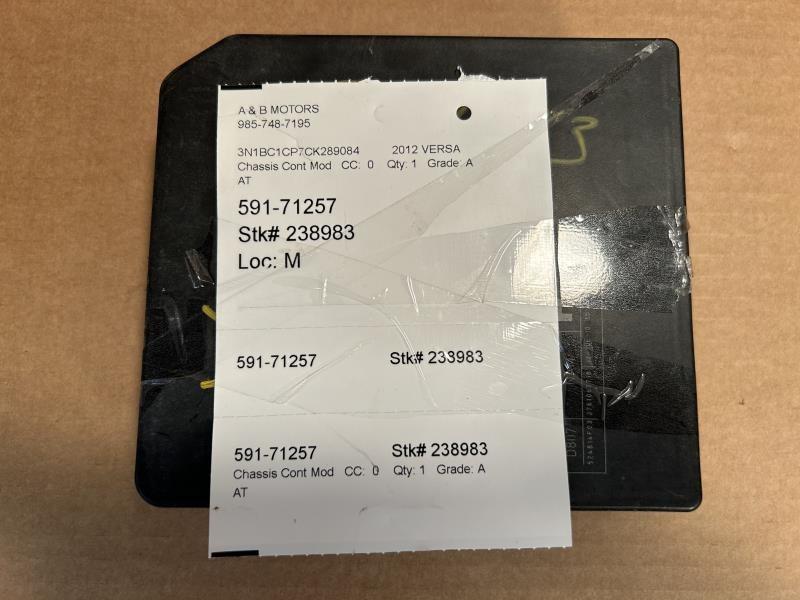 2007 thru 2012 Nissan Versa Chassis Cont MOD Power Supply engine compartment