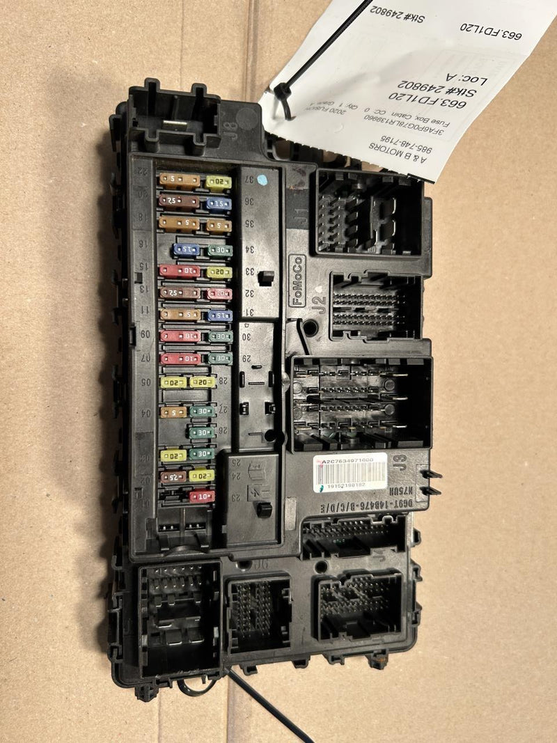 2020 Ford Fusion Cabin Interior Fuse Box Relay Panel