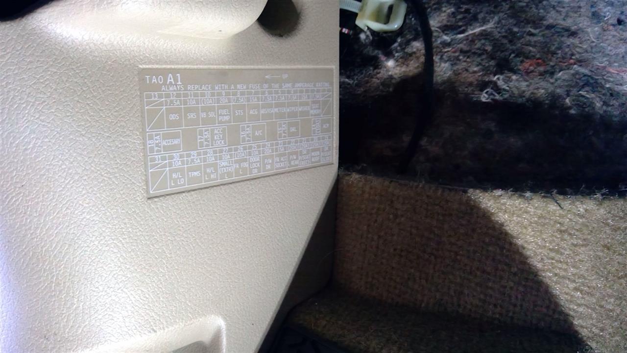 2012 Honda Accord Cabin Interior Fuse Box Relay Panel