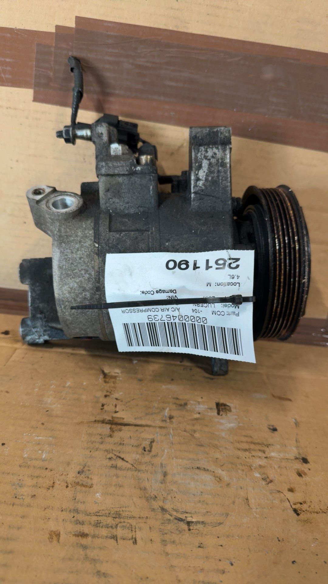 2006 thru 2011 Buick Lucerne, Cadillac DTS AC Air Conditioning Compressor 4.6L