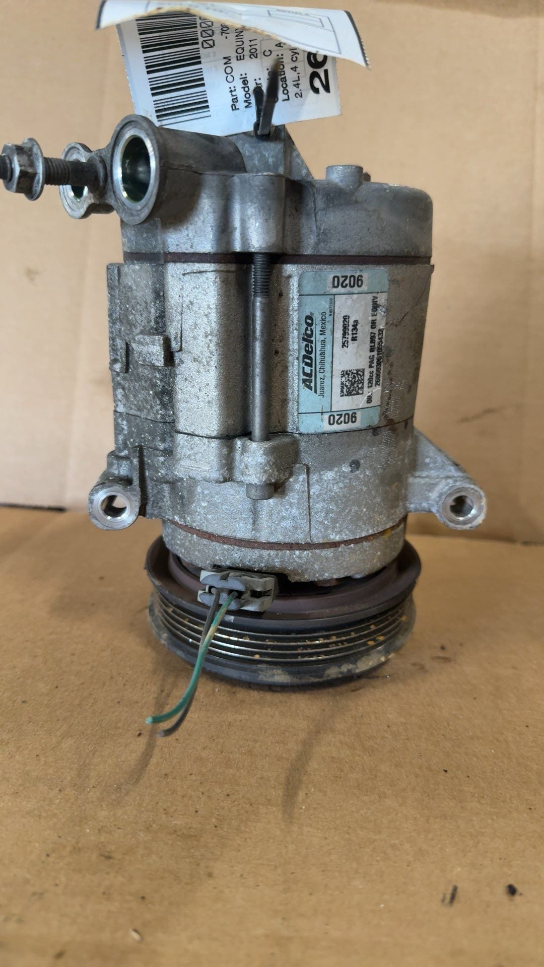 2010 2011 Chevrolet Equinox, GMC Terrain AC Air Conditioning Compressor 2.4L 4 Cylinder
