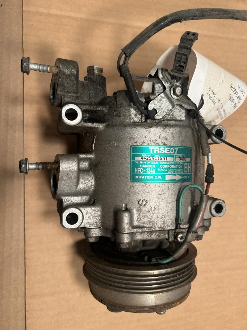 2016 Honda CR Z AC Air Conditioning Compressor