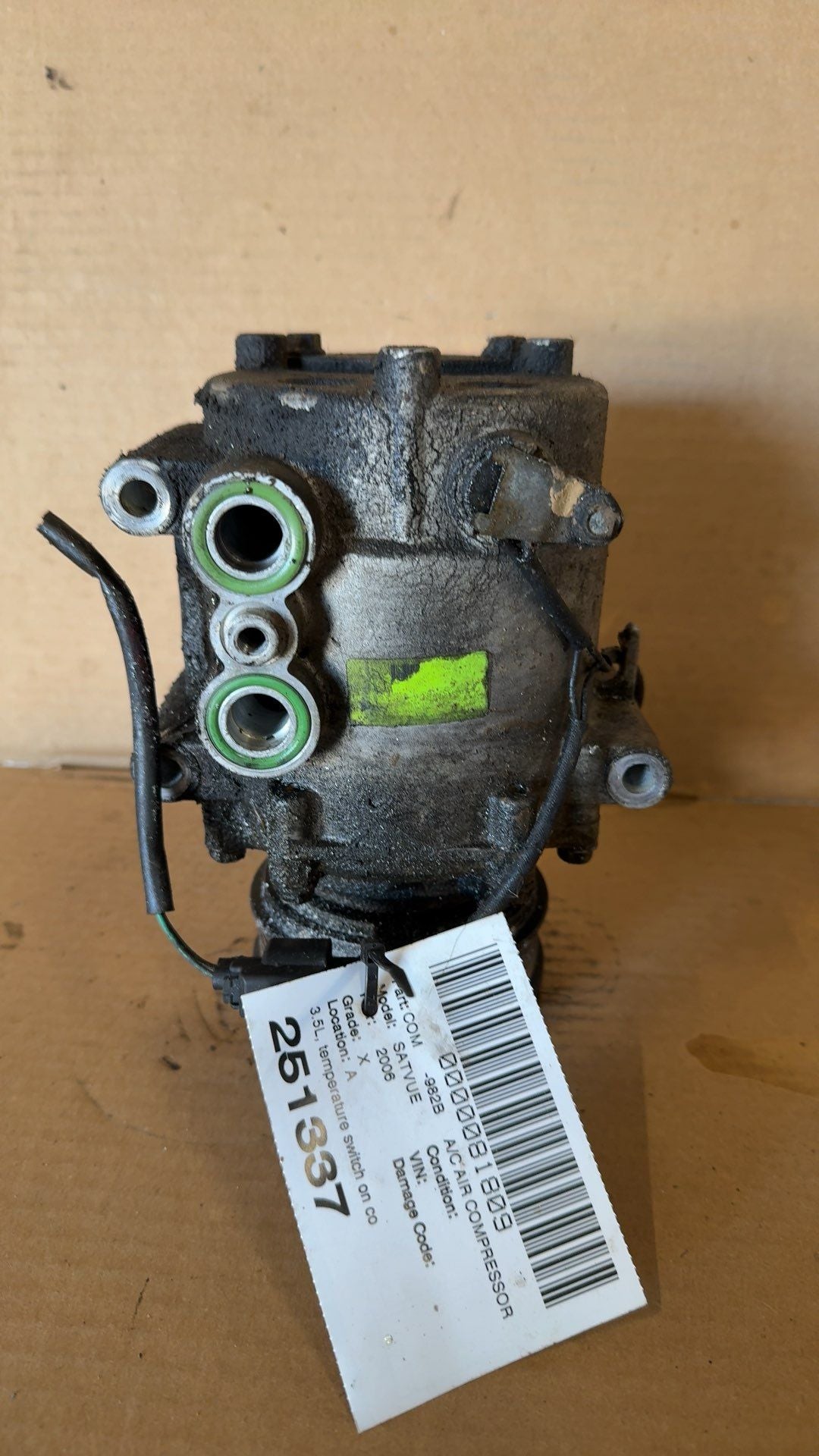 2004 2005 2006 2007 Saturn VUE AC Air Conditioning Compressor 3.5L